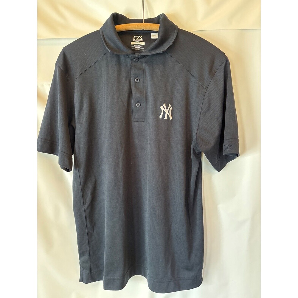 New York Yankees Cutter & Buck CB Drytec Genre Textured Solid Mens‎ Polo, Sz S